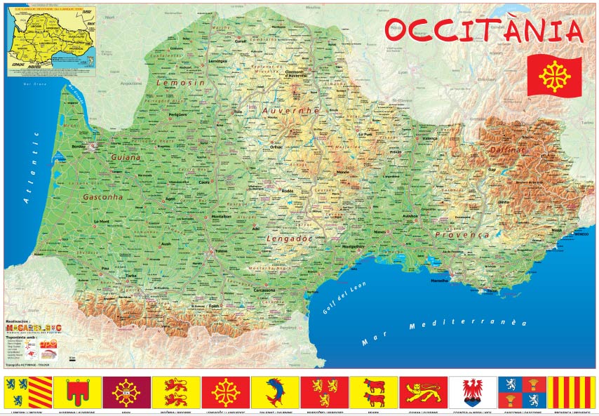 Carte d’Occitanie – 70 x 100 cm