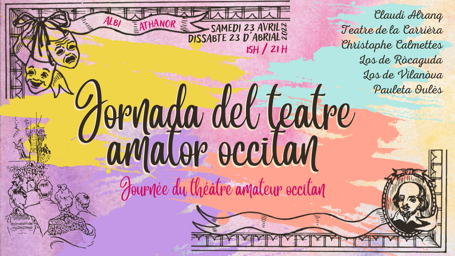 You are currently viewing Jornada del Teatre Amator Occitan + Espectacle “Molière Face Sud” à l’Athanor lo 23 d’abrial 2022 !