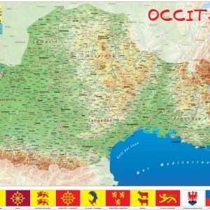 Carte d'Occitanie - 70 x 100 cm